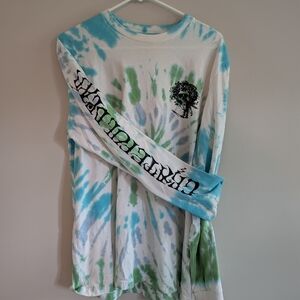 Grateful dead Long Sleeve Blue and White Tie-Dye T Shirt